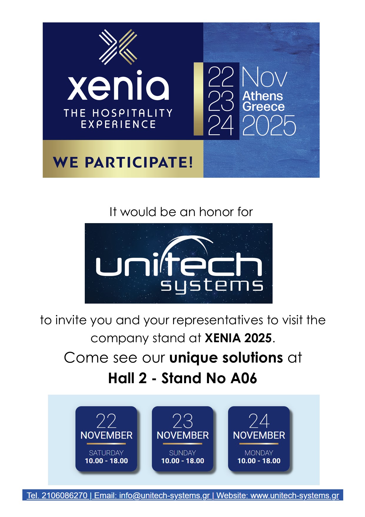 XENIA 2025 invitation English
